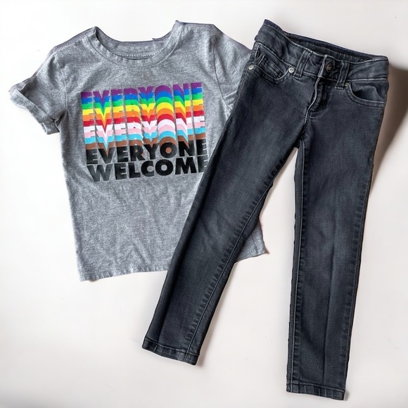 wonder nation Other - 4T outfit: Target “Everyone Welcome” tee + Wonder Nation black skinny jeans